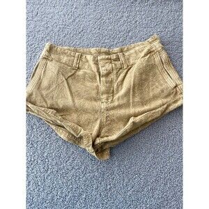 Free People Shorts Women Bronze Flat Front Cotton Summer Vacay Size 4 New